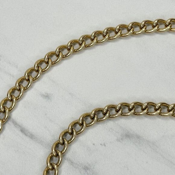 Lightweight Coin Charm Gold Tone Metal Chain Link Belt ✨ - Picture 6 of 12